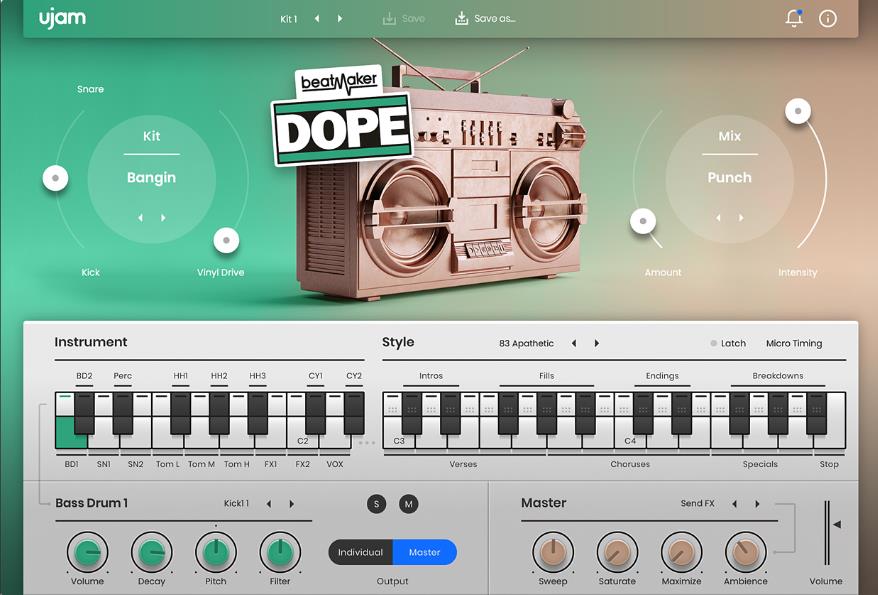城市音乐鼓 uJAM Beatmaker DOPE【WIN】2.3.1