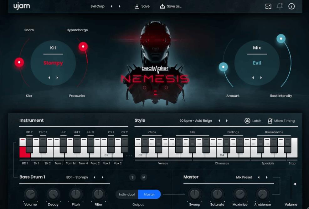 赛博朋克鼓 uJAM Beatmaker NEMESIS【WIN】2.3.1