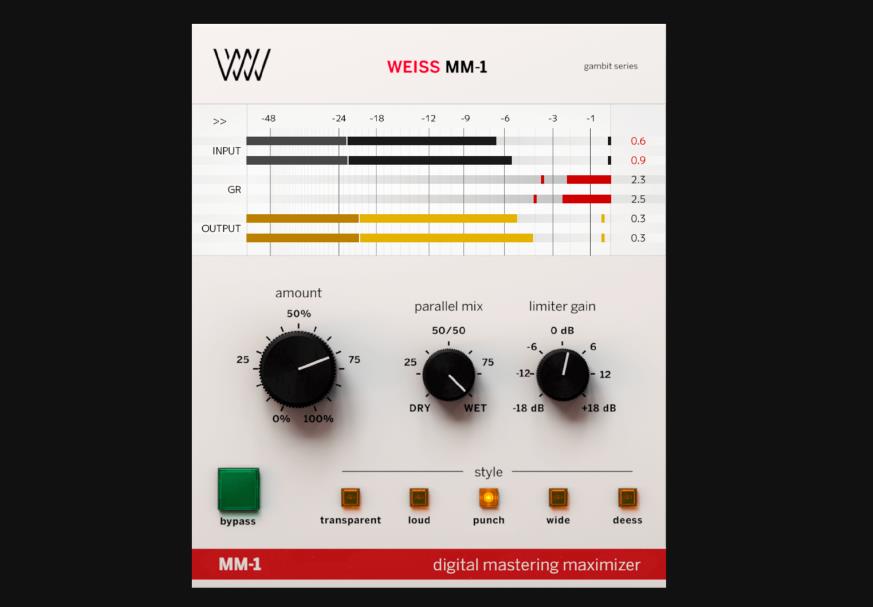 母带响度最大化 Softube Weiss MM-1 Mastering Maximizer【WIN】2.5.9