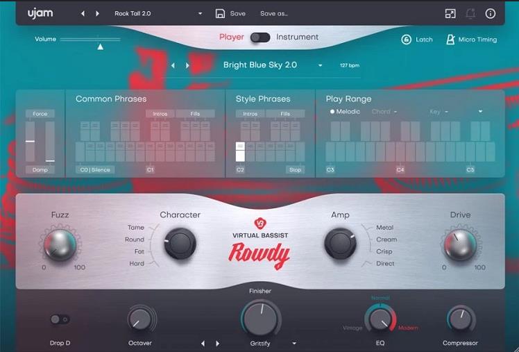 虚拟贝斯手-uJAM Virtual Bassist Rowdy-Mac 2.1.1