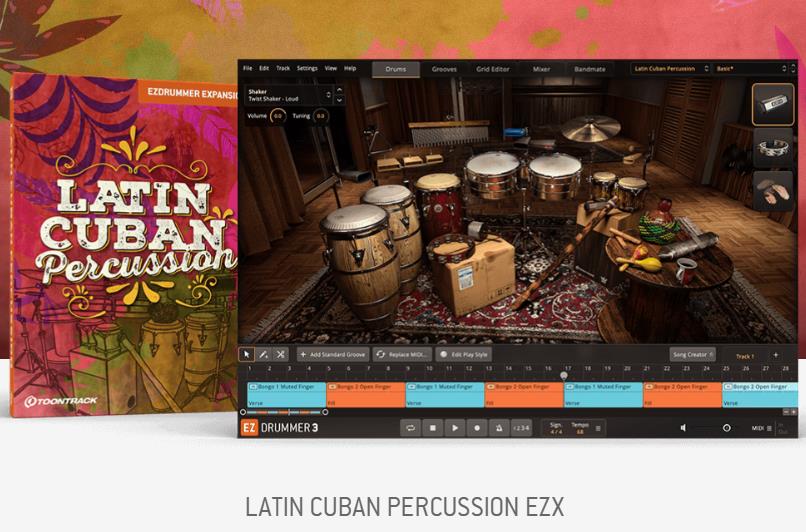 拉丁打击乐-Toontrack Latin Cuban Percussion EZX 1.0.2