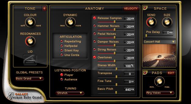 复古德国钢琴 Galaxy II German Baby Grand KONTAKT 1.5