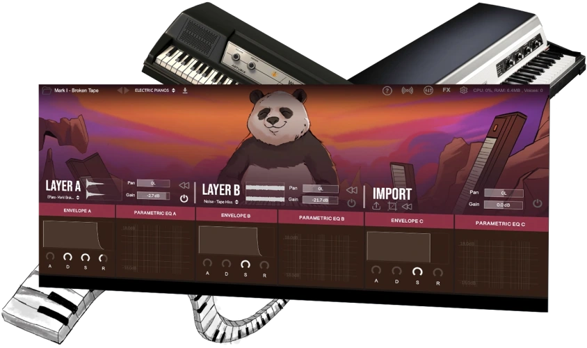 电钢琴 Lofi Panda Electric Pianos 2 Expansion【MAC】