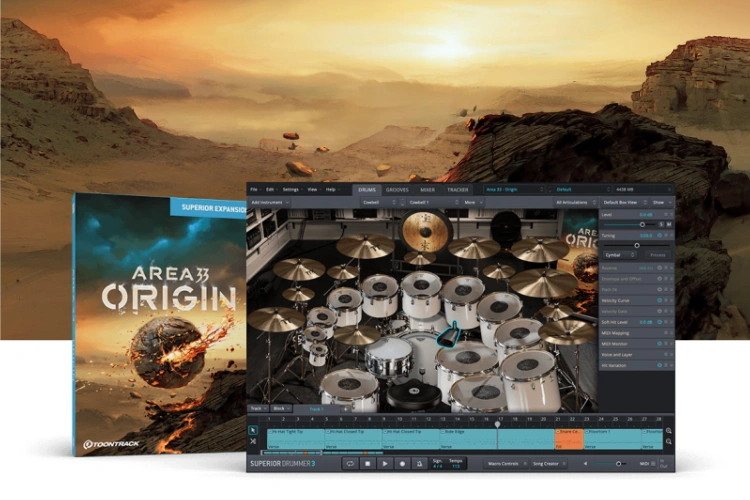 超级鼓手MIDI拓展包 Toontrack Area 33 Origin SDX MIDI