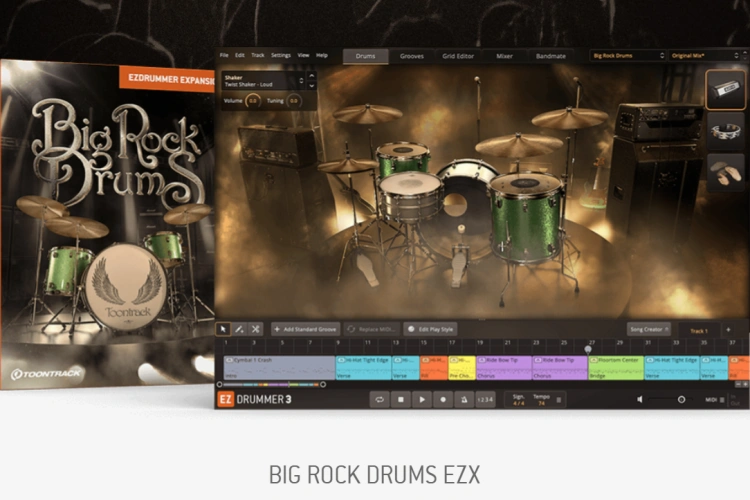 摇滚鼓 Toontrack Big Rock Drums EZX 1.0.2 (SOUNDBANK)