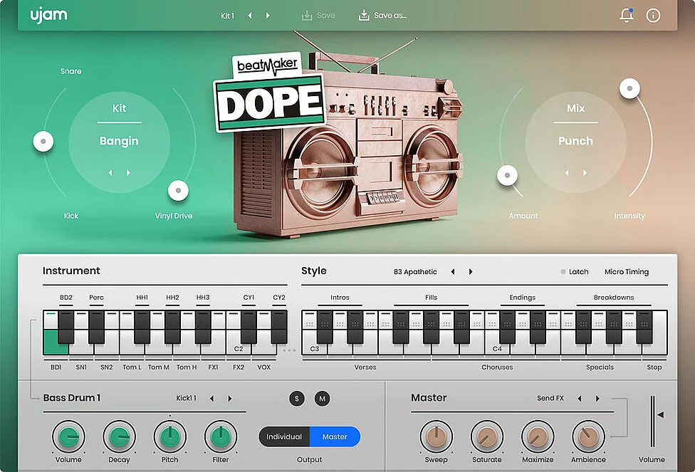 城市音乐鼓 uJAM Beatmaker DOPE【MAC】2.3.1