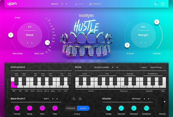 低音节拍 uJAM Beatmaker HUSTLE【MAC】2.3.1