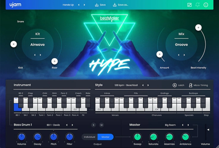 舞曲节拍 uJAM Beatmaker HYPE【MAC】2.3.1