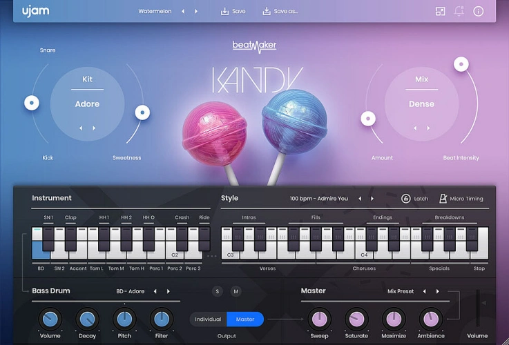 流行电子鼓-uJAM Beatmaker KANDY-Mac 2.4.0