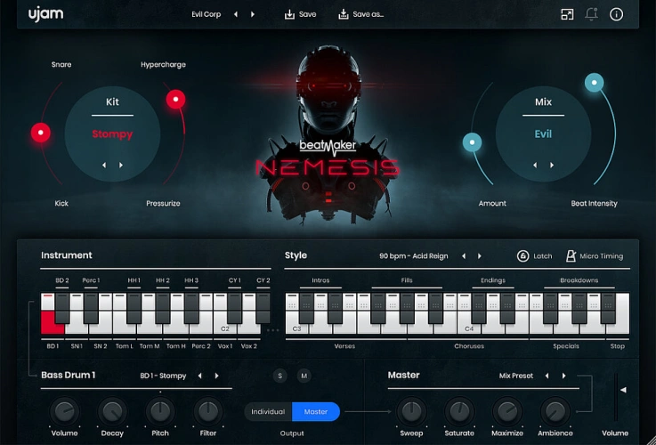 赛博朋克鼓 uJAM Beatmaker NEMESIS【MAC】2.3.1