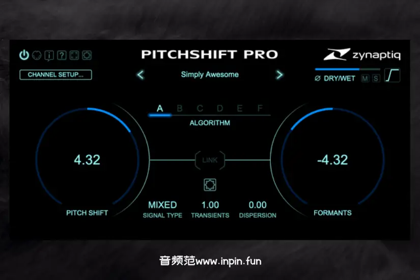 智能高质变调插件-Zynaptiq PITCHSHIFT PRO-Win 1.2.0
