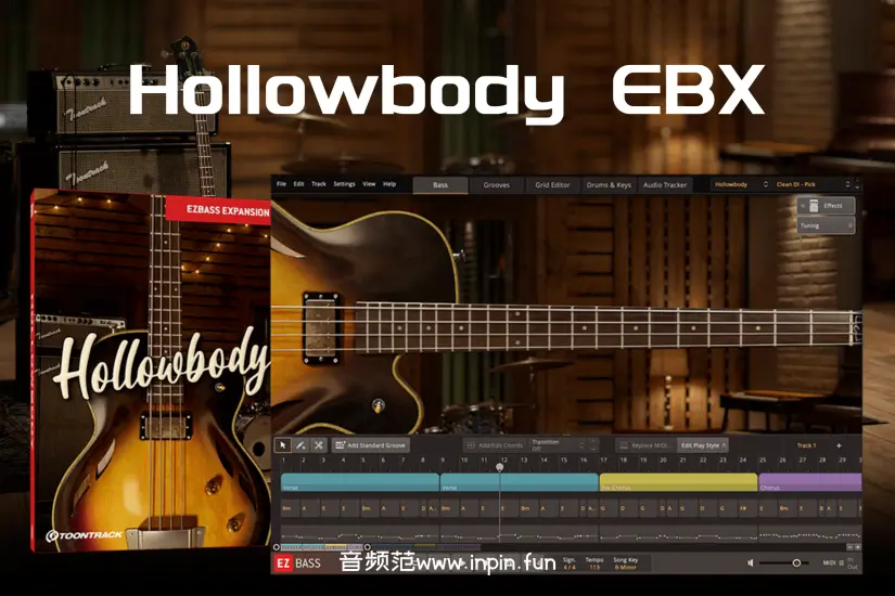 复古空心电贝斯-Toontrack Hollowbody EBX