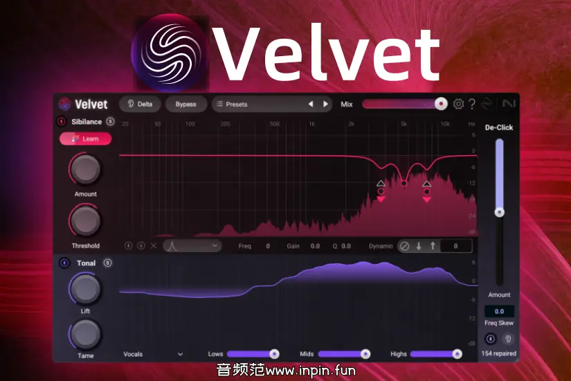 天鹅绒智能人声效果器-iZotope Velvet-Mac 1.0.0