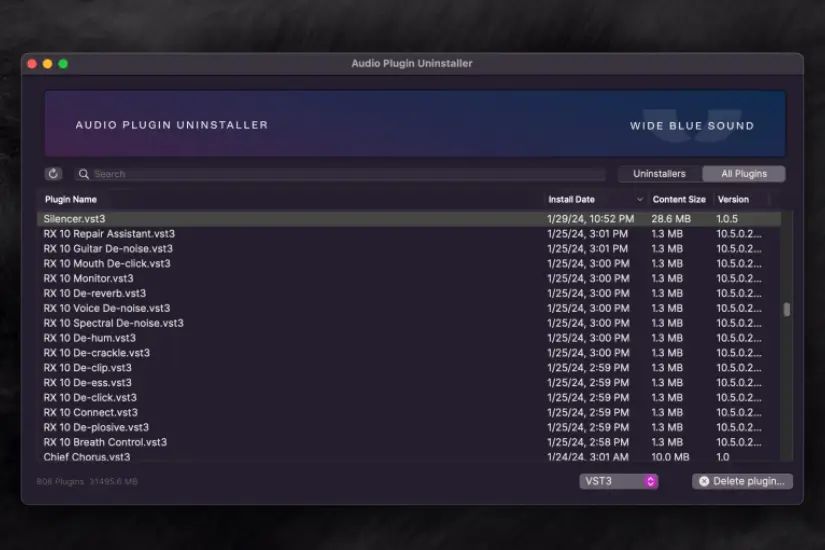 音频插件删除工具-Audio Plugin Uninstaller-Mac 1.1.2