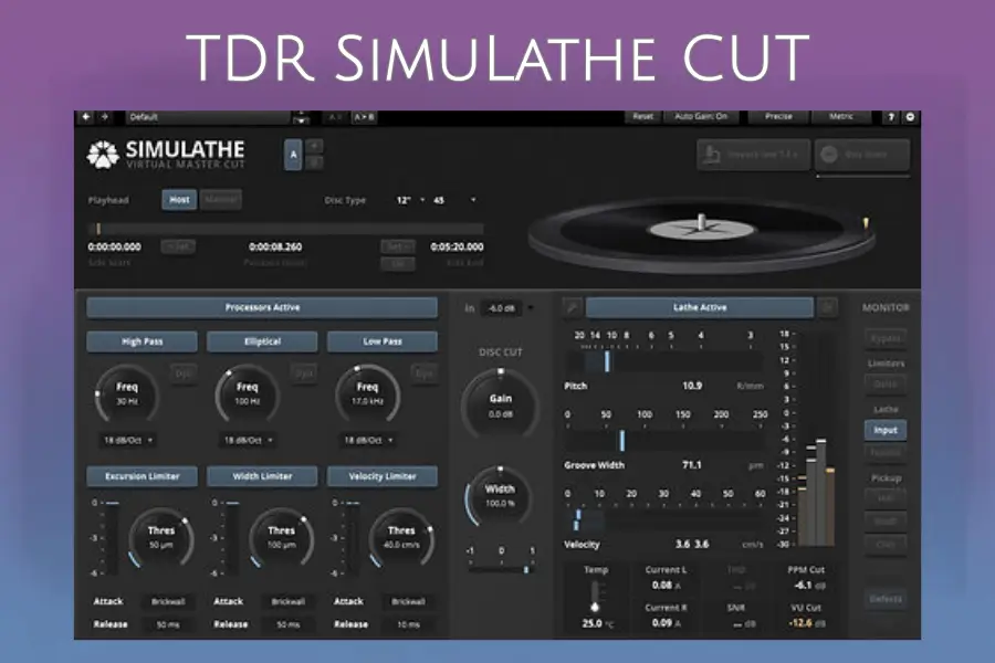 专业黑胶刻盘模拟器-TDR SimuLathe CUT-Mac 1.1.1