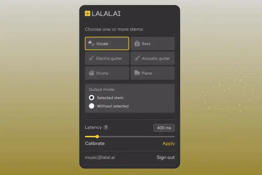 音乐分离分轨插件-LALAL.AI Stem Separator-Win 2.1.0