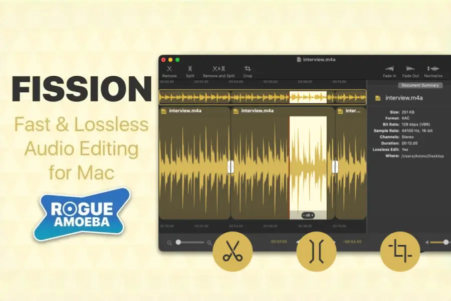 音频快速剪辑工具-Rogue Amoeba Fission-Mac 2.9.5