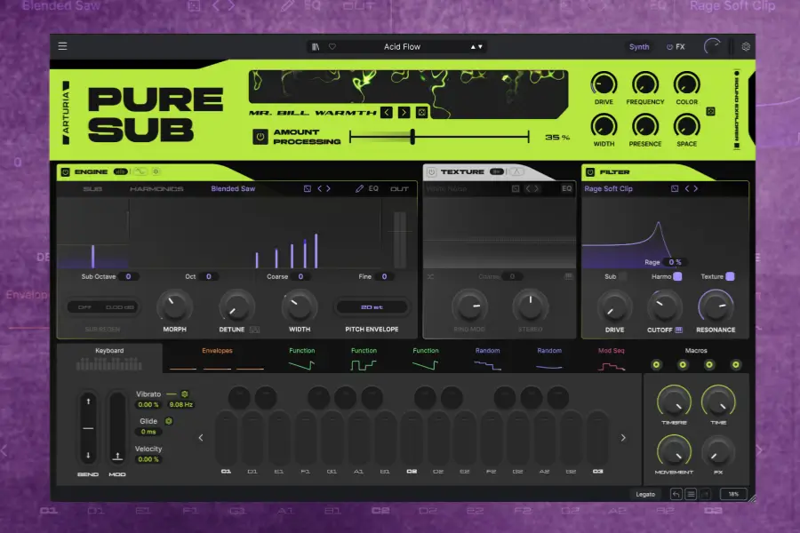 低频单声道合成器-Arturia Pure SUB