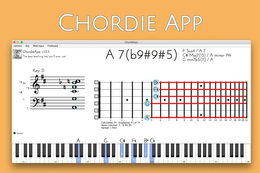 和弦显示识别辅助工具-Chordie App-Win 1.0.1