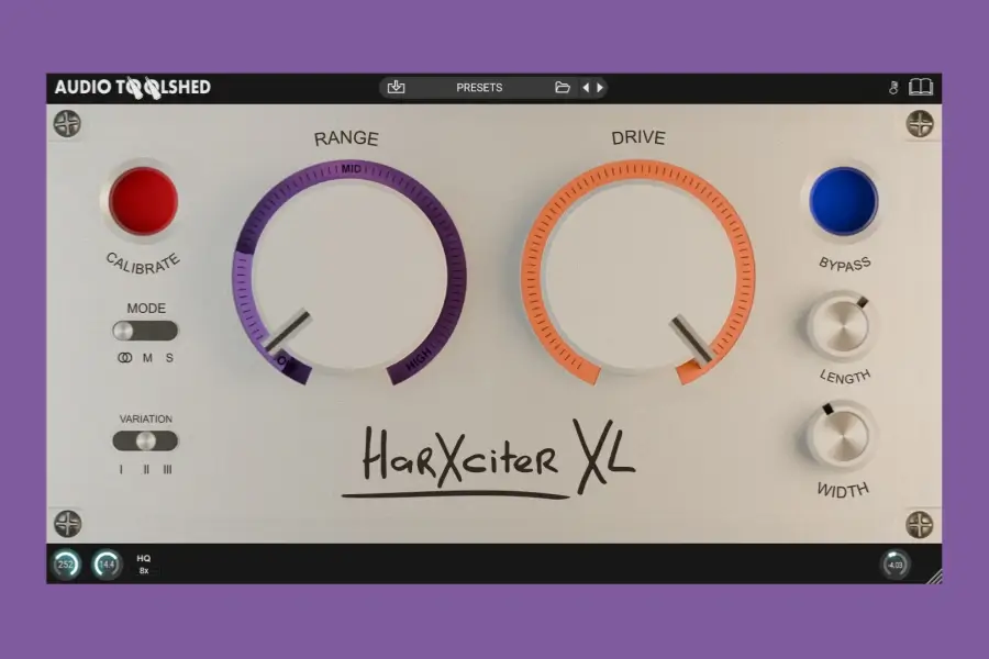 音色增强并行电子管饱和效果器-Audiotoolshed HarXciter XL-Mac 1.0.0