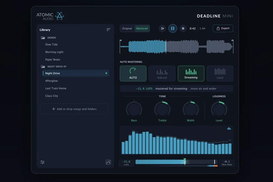 自动母带处理软件-Atomic Audio Deadline Mini-Mac 1.0.0